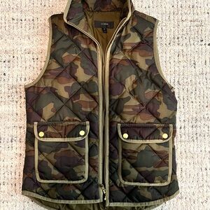 J. Crew Camo Quilted Vest with Pockets